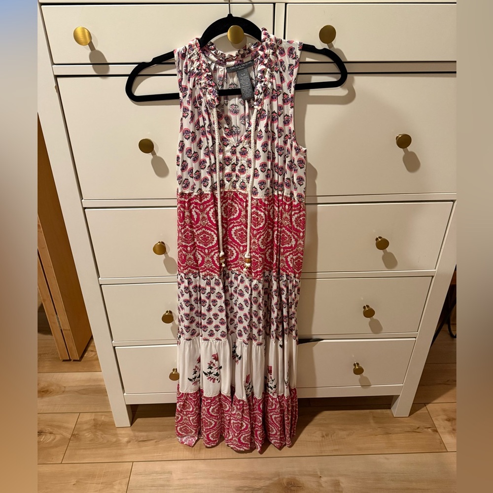 Floral block print midi dress